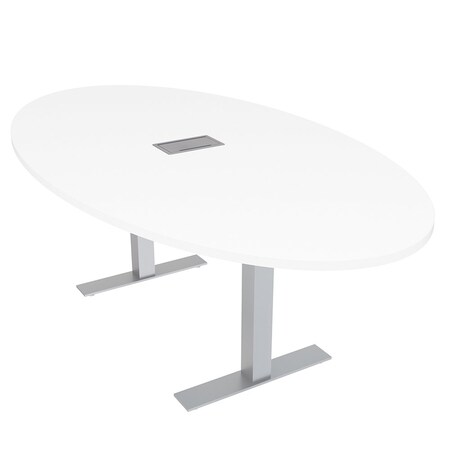 Skutchi Designs 45.25 in W, 84 in L, 29 in H, Engineered Wood Top, White HAR-OVL-46x84-T-ELEC-XD09